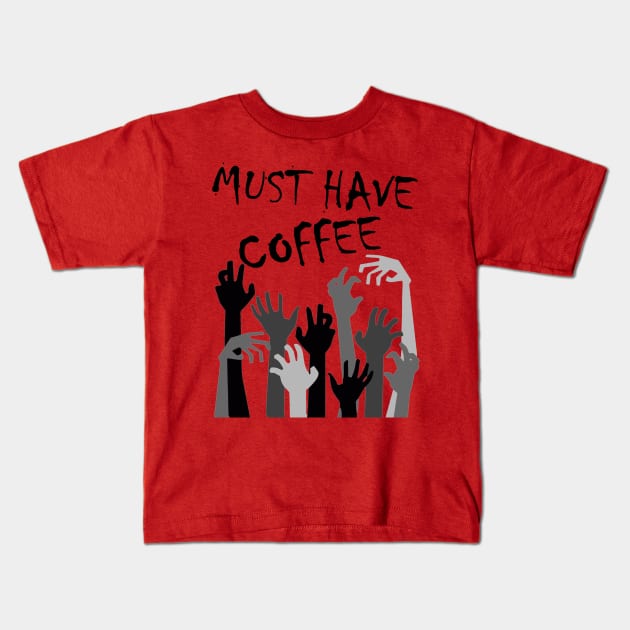 Coffee Zombie Kids T-Shirt by INLE Designs